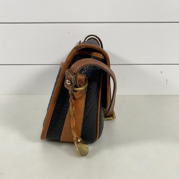 Vintage‎ Dooney & Bourke Bag Womens Black Brown Leather Crossbody Purse USA 90s - Picture 3 of 16